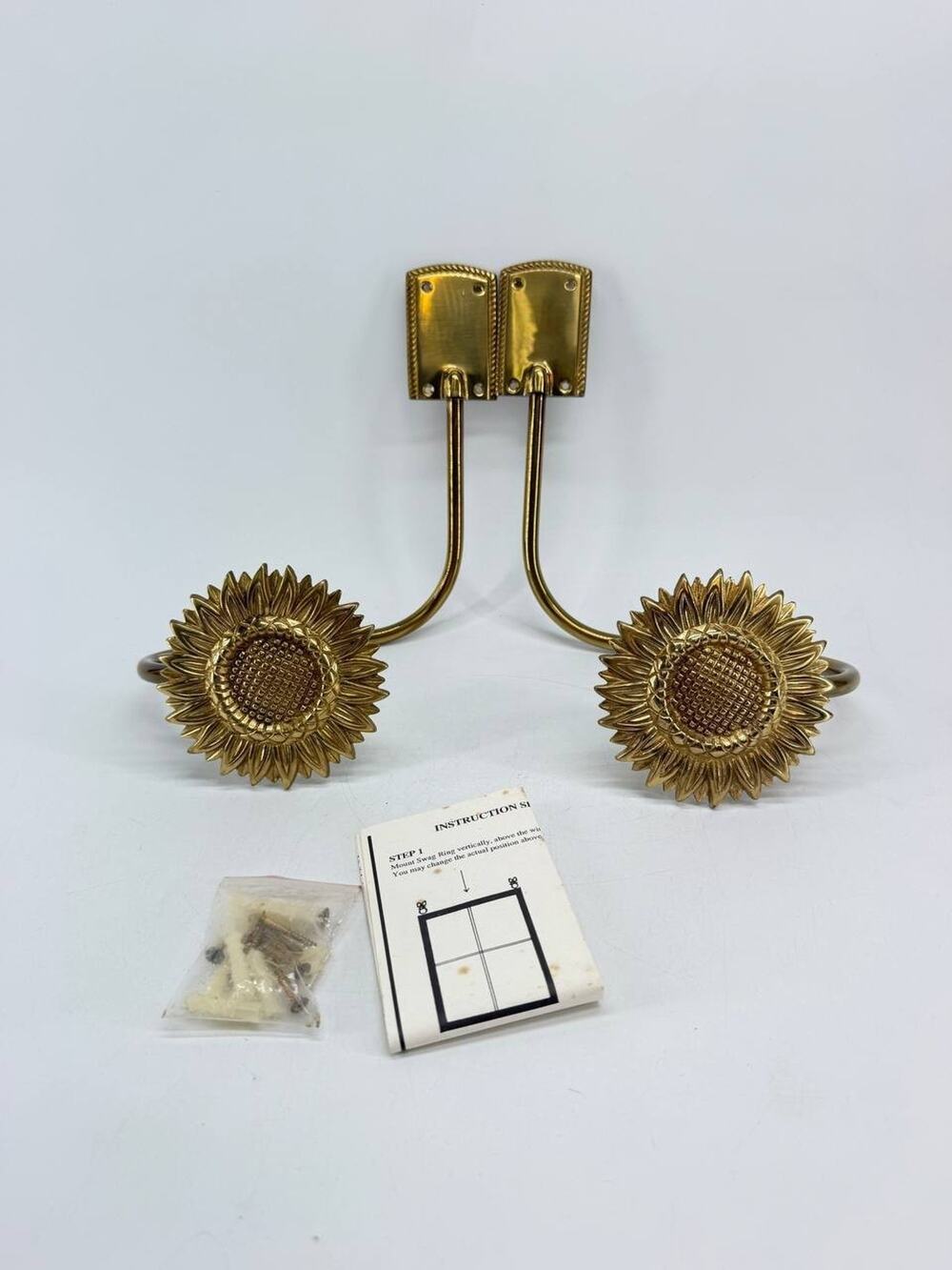 Sunflower Metal Curtain Holdbacks Gold Tone Drapery Tiebacks India New 2 lb
